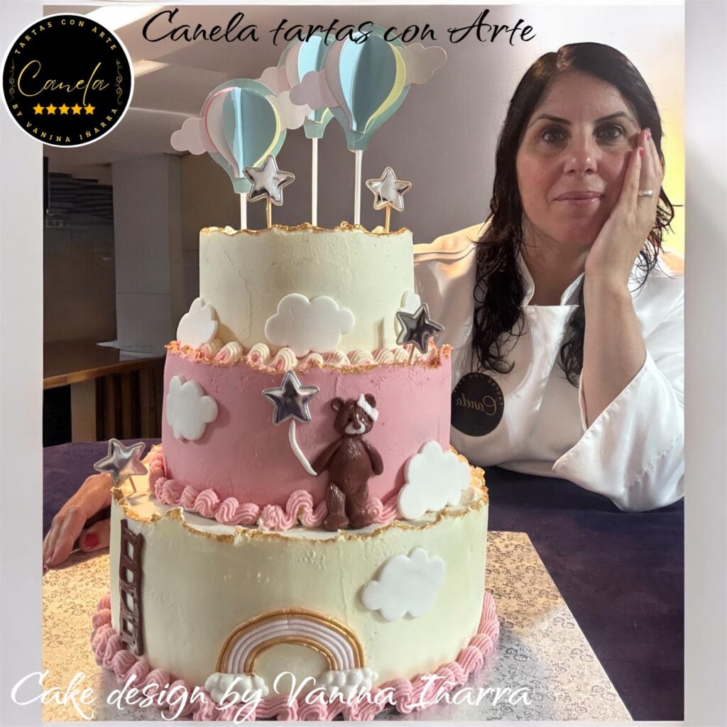 Pastelería creativa. Canela tartas con arte Tarta para baby shower